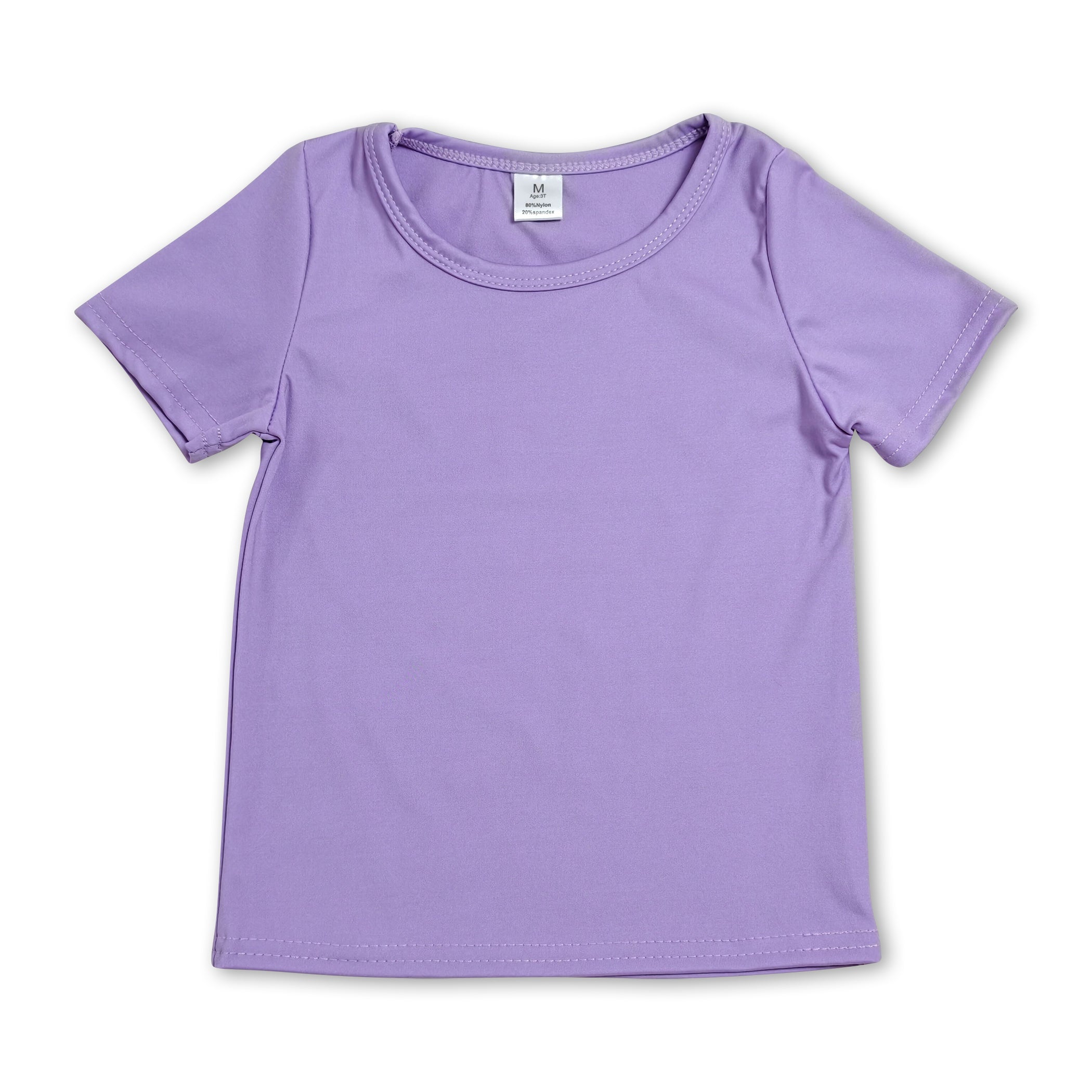 Short sleeves purple kids girls summer yoga active top