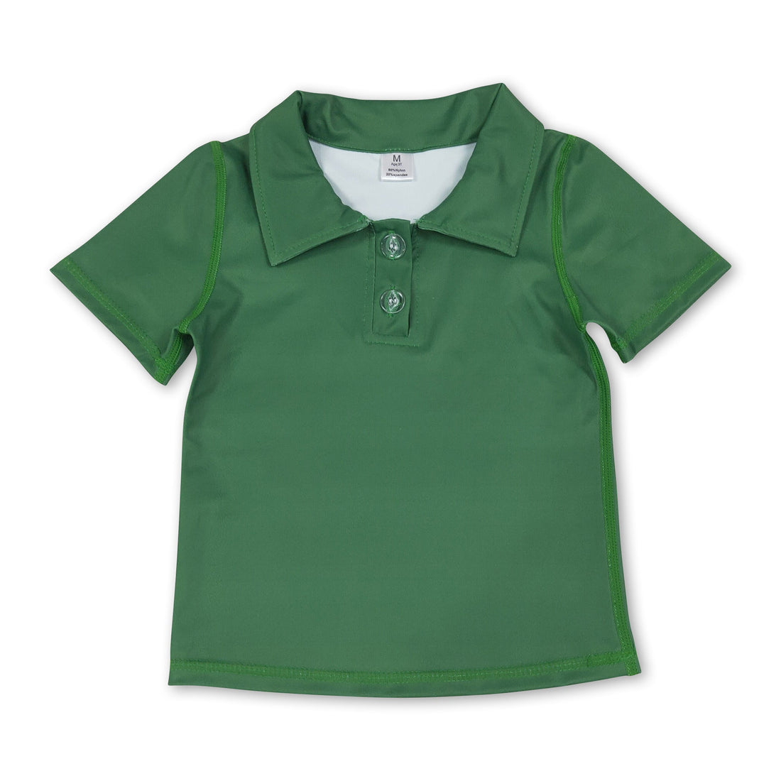 Short sleeves green kids girls summer team active polo shirt