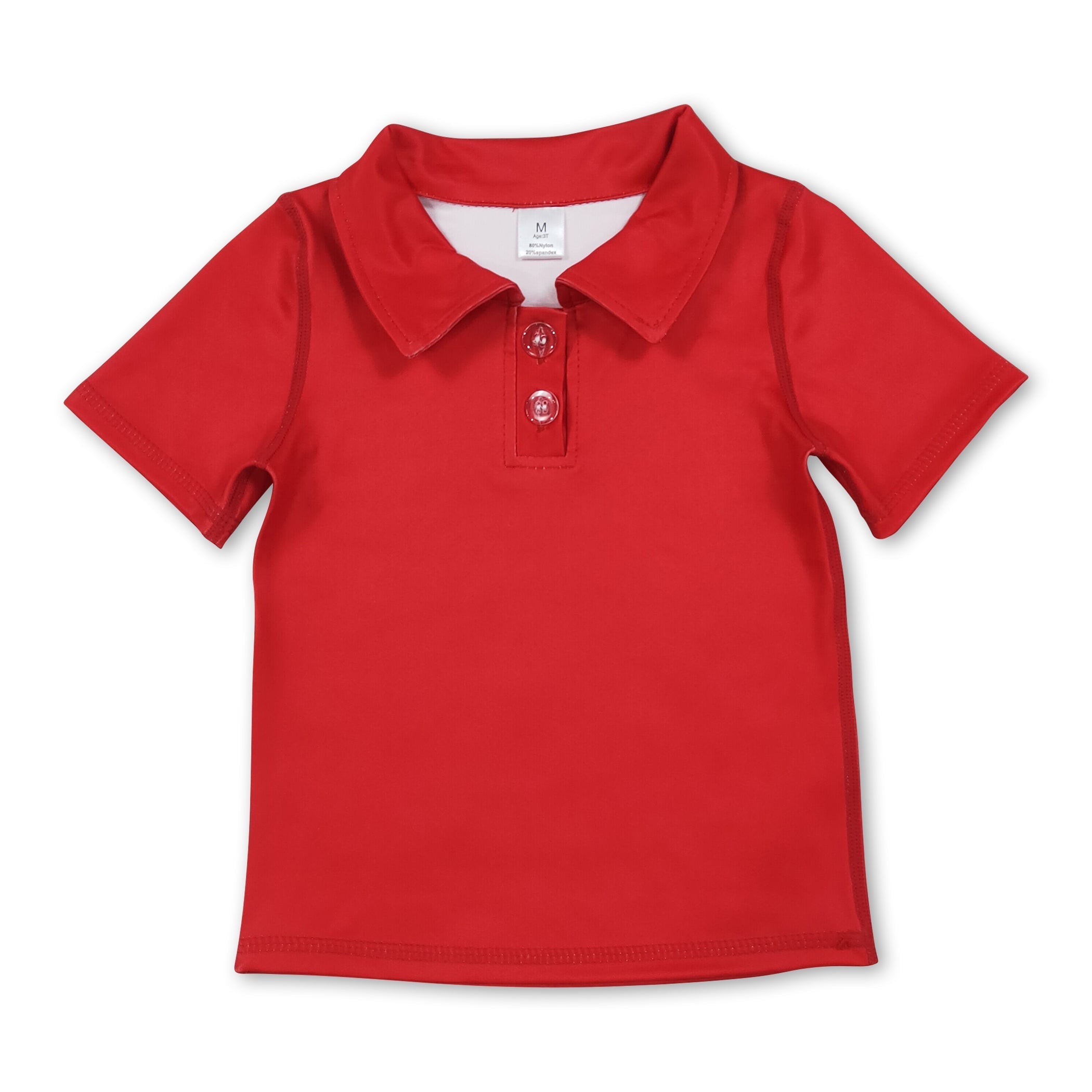Short sleeves red kids girls summer team active polo shirt