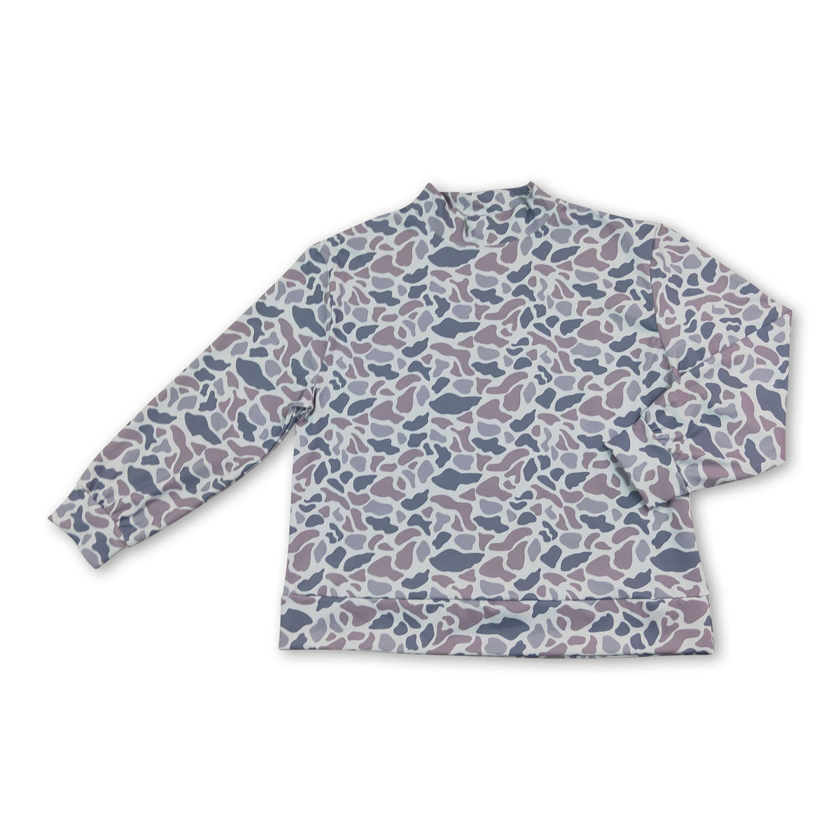 Long sleeves grey camo adult women active top