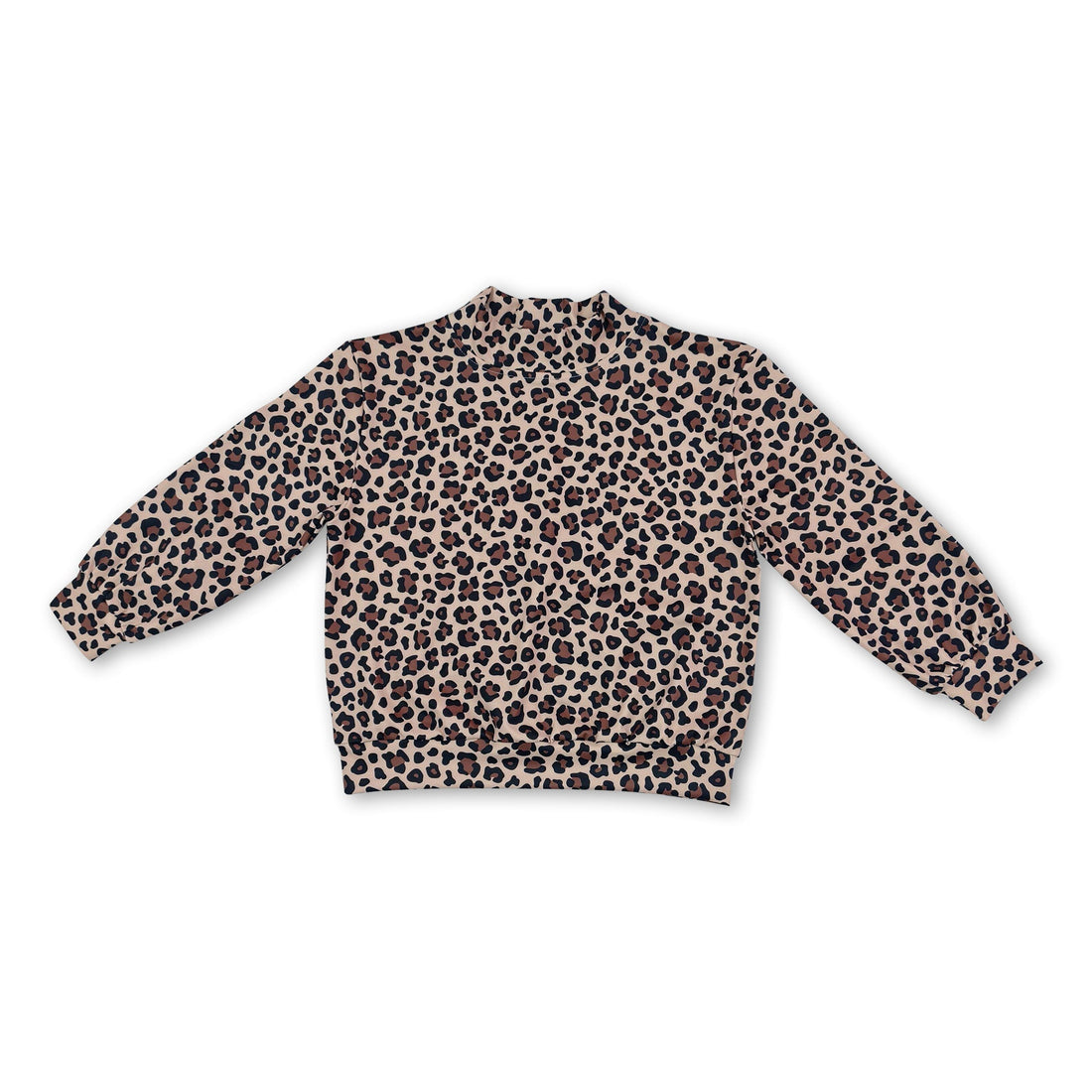 Long sleeves brown leopard kids girls active top