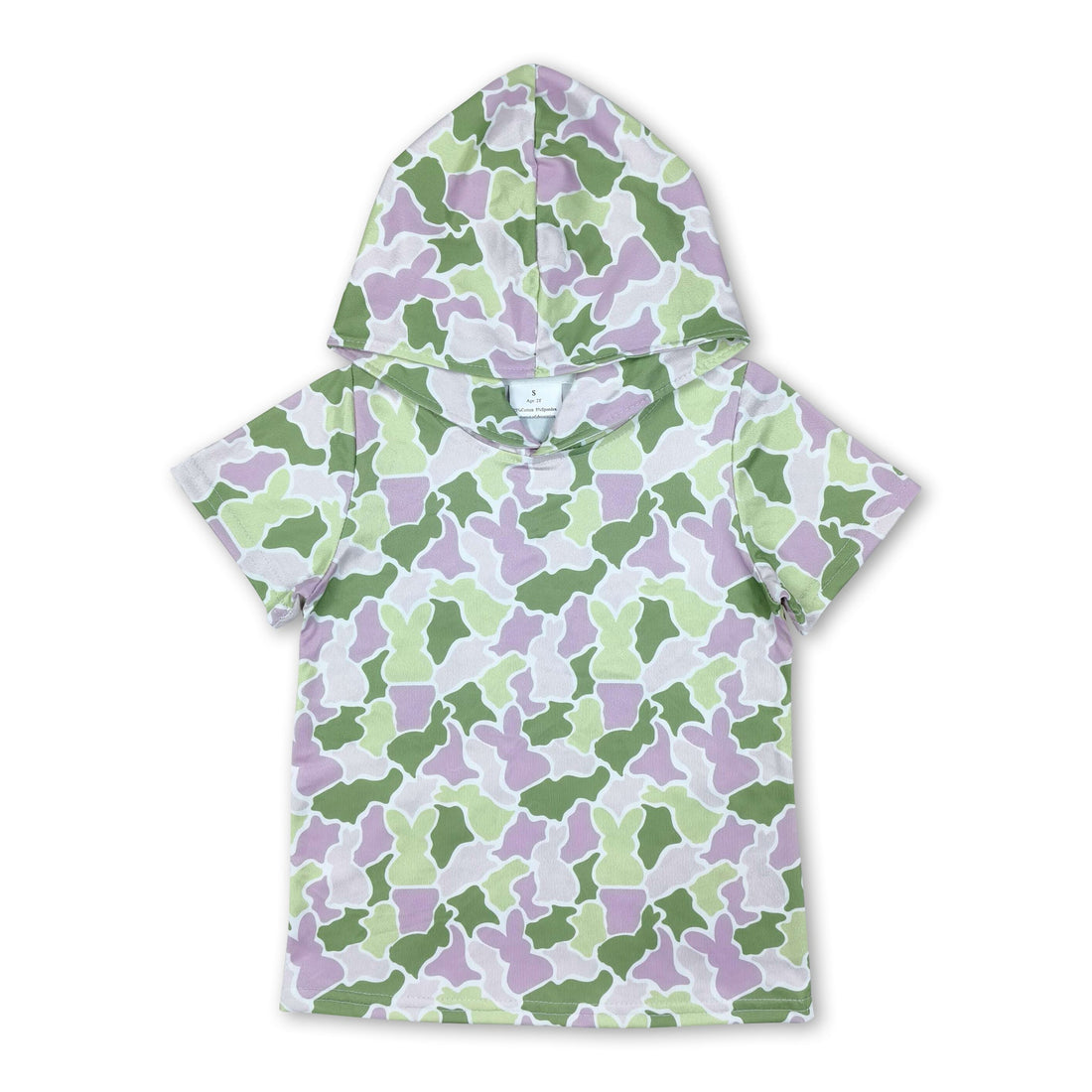 Short sleeves green rabbit baby kids Easter hoodie