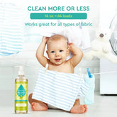 Puracy baby laundry detergent bottle with soft blue label, designed for gentle washing of delicate baby clothes.