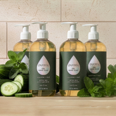 Puracy Gel Hand Soap in a 12oz bottle, set of four, with clear gel formula and clean, minimalist packaging.