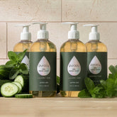 Puracy Gel Hand Soap in a 12oz bottle, with four-pack of natural, moisturizing hand soap for gentle cleansing.