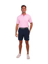 White Water Life Vineyard Polo in gingham pink, featuring a classic polo shirt style with a collar and short sleeves.
