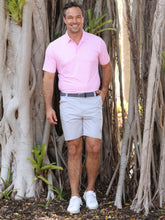 White Water Life Vineyard Polo in gingham pink with a classic collar and short sleeves, showcasing stylish casual polo shirt design.