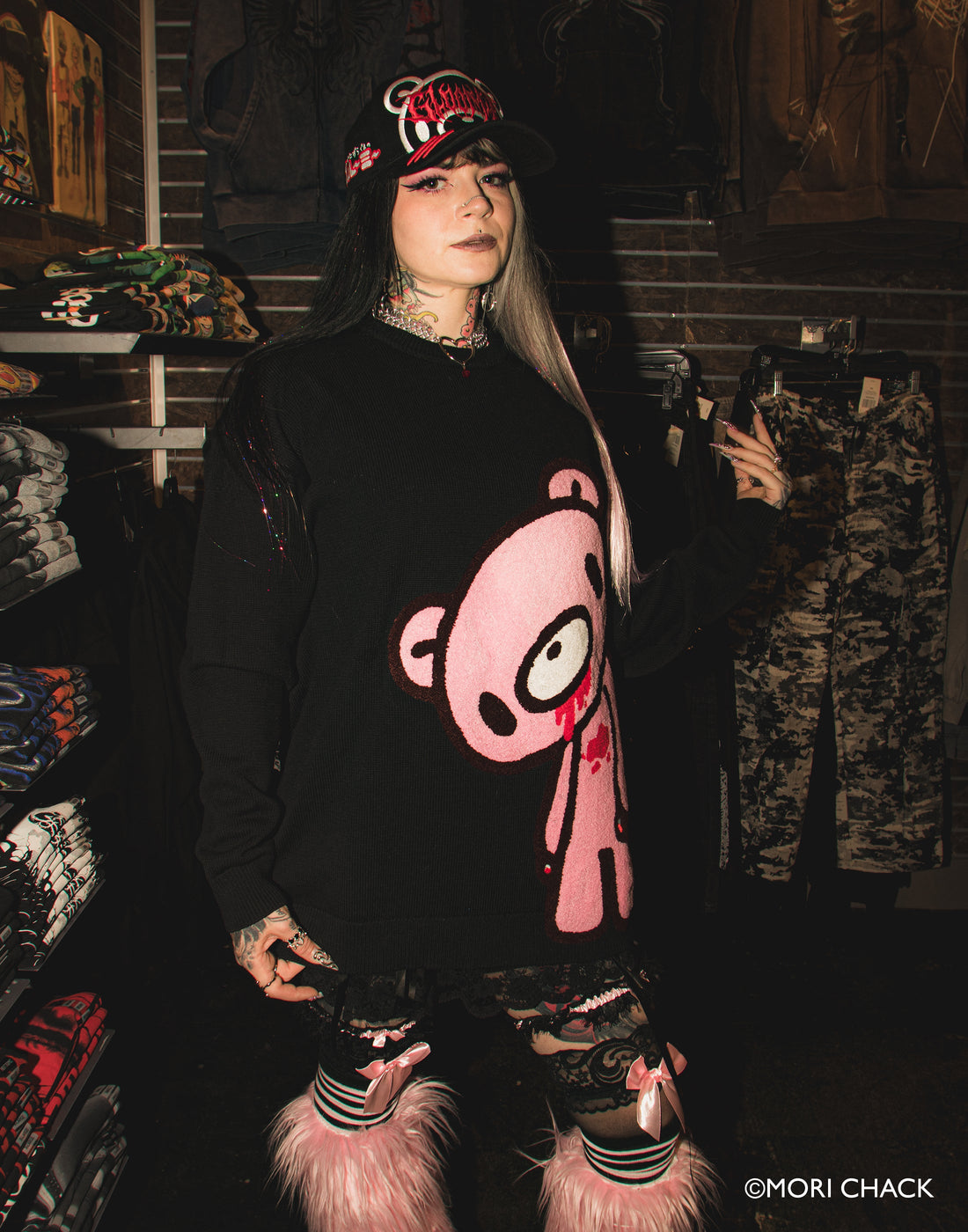 Big Gloomy Knit Sweater from Any Means Necessary Clothing, featuring a cozy, oversized design with dark, moody knit patterns.