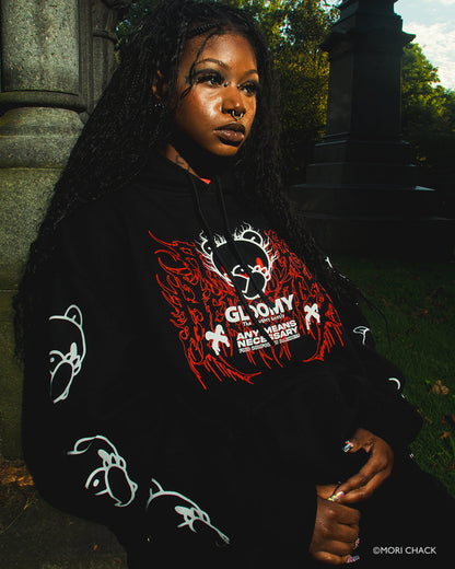 Cross Arms Pullover Hoodie Black