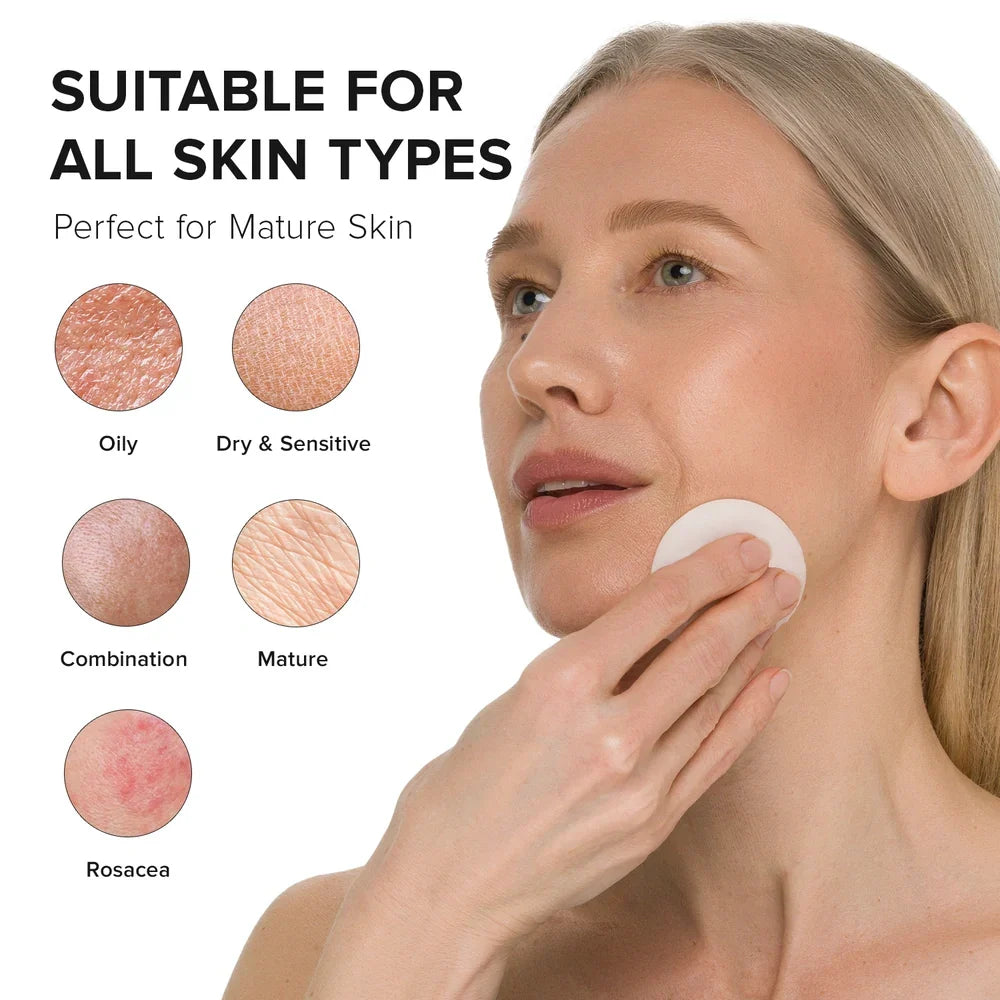 Maree Glycolic Acid Pads in a jar, 80 count, featuring textured pads for exfoliating and refreshing skin.