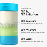 Maree Glycolic Acid Pads in a jar, 200 pcs, showing textured cotton pads for facial exfoliation