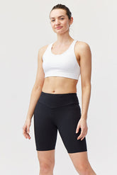 Black Goal Five Go Again Bike Short 8-inch training shorts with a fitted design for active cycling and workout sessions.