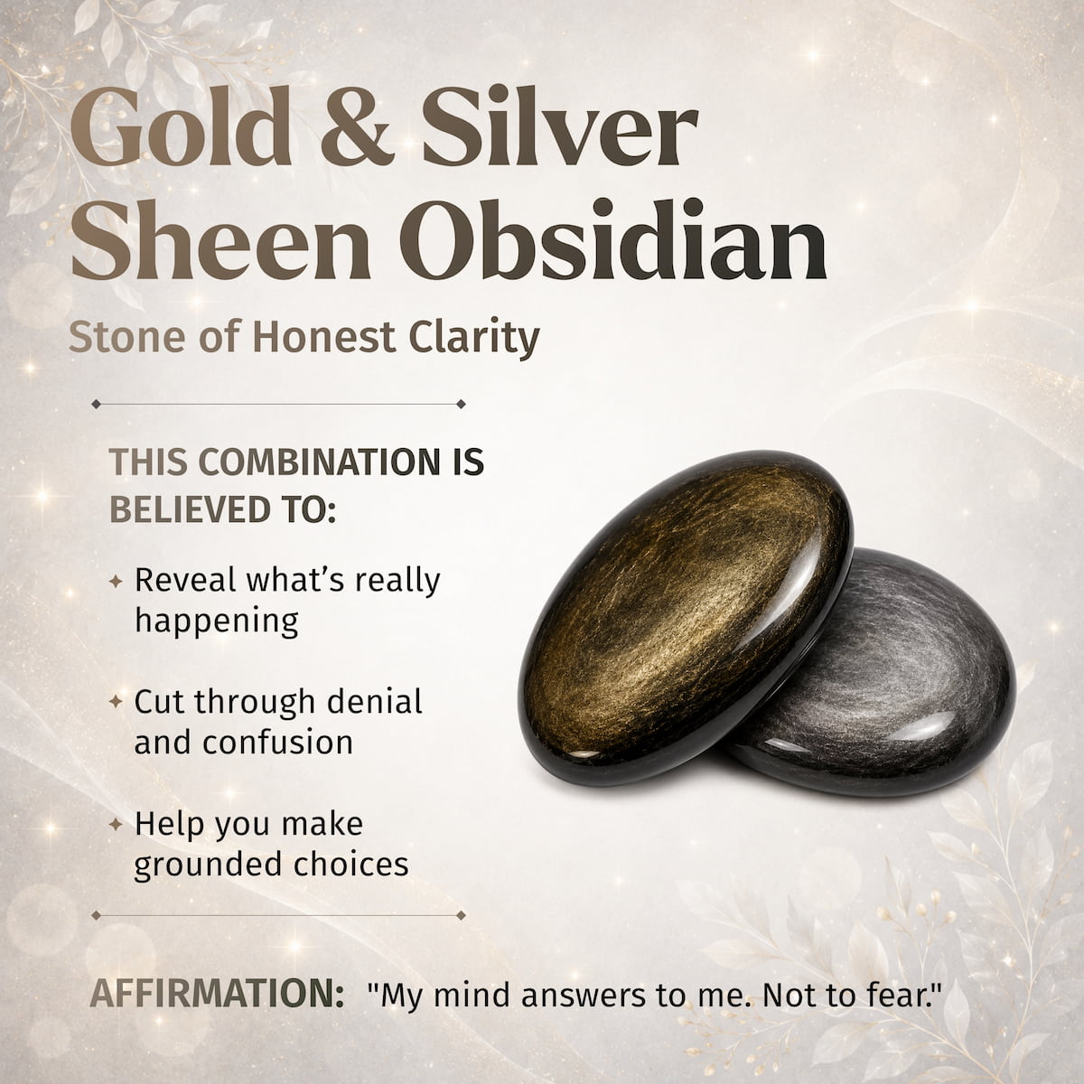 The Upper Hand – Gold &amp; Silver Sheen Obsidian Points