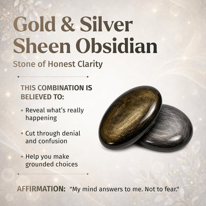 The Upper Hand – Gold &amp; Silver Sheen Obsidian Points