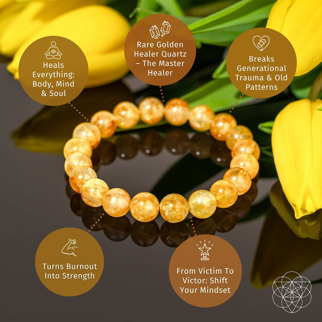 Golden Healer Quartz bracelet by Conscious Items featuring polished golden stones on a delicate string.