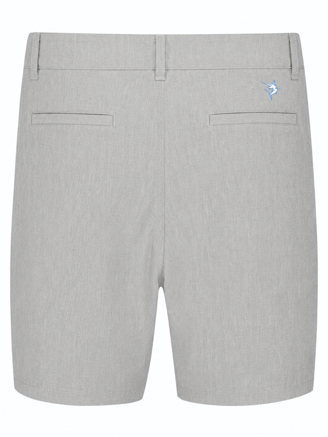 Grey White Water Life Bayport Shorts shown from the back view, featuring a relaxed fit and casual style for outdoor activities.