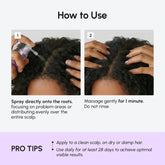 Maree 4-in-1 hair growth spray bottle with spray nozzle, showing the product&