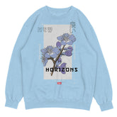 Yūjin Clothing Horizons sweatshirt featuring a cozy, stylish design with a relaxed fit and soft fabric in neutral tones.