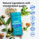 Maree Biotin & Collagen Hair Growth Complex bottle with capsules, ideal for nourishing hair and promoting growth.