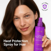 Maree heat styling protective hair spray bottle with nozzle, designed to safeguard hair from heat damage during styling.