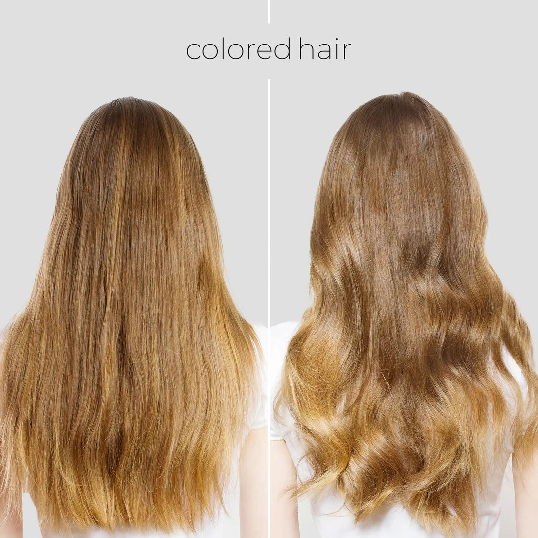 Maree keratin hair mask for damaged hair showing before and after results, with smooth, shiny hair in the after image.