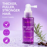 Maree 4-in-1 Hair Growth Spray bottle with spray nozzle, designed to promote hair growth and thickness.