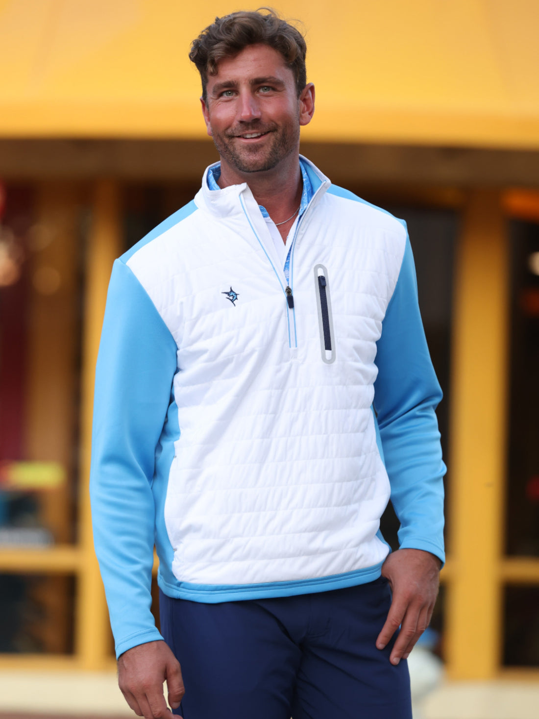 White Water Life Hampton Pullover Technical Layer quarter zip, showcasing the lightweight, breathable fabric and stylish design.