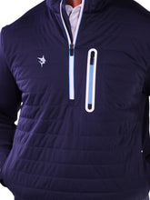 White Water Life Hampton Pullover technical quarter zip layered hoodie with front pocket in navy