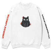 Yūjin Clothing Christmas Hater Cat sweatshirt featuring a festive design and a relaxed fit, perfect for holiday casual wear.