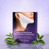 Maree Hyaluronic Acid V-line Lifting Mask showing the mask spread over a face with a focus on skin hydration and lifting benefits.