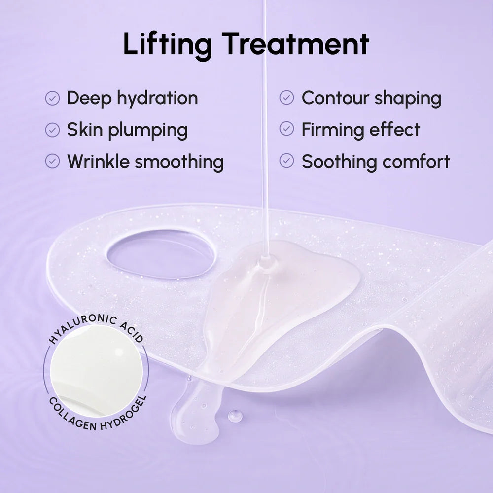 Maree Hyaluronic Acid V-line Lifting Mask showing the sheet mask with hyaluronic acid formula for skin hydration.