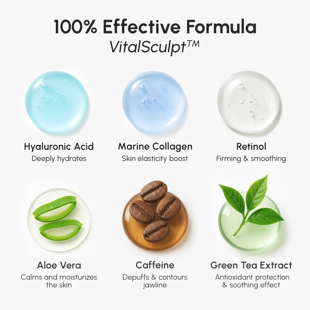 Maree Hyaluronic Acid V-line Lifting Mask showing a close-up of the mask&