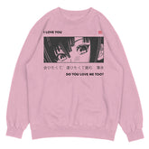 Yūjin Clothing I Love You sweatshirt featuring a cozy, casual fit with a printed "I Love You" design on the front.
