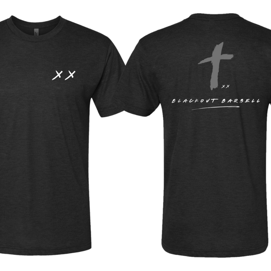 Blackout Barbell Calvary Tee shirt in black, featuring a front graphic design and casual fit for everyday wear.