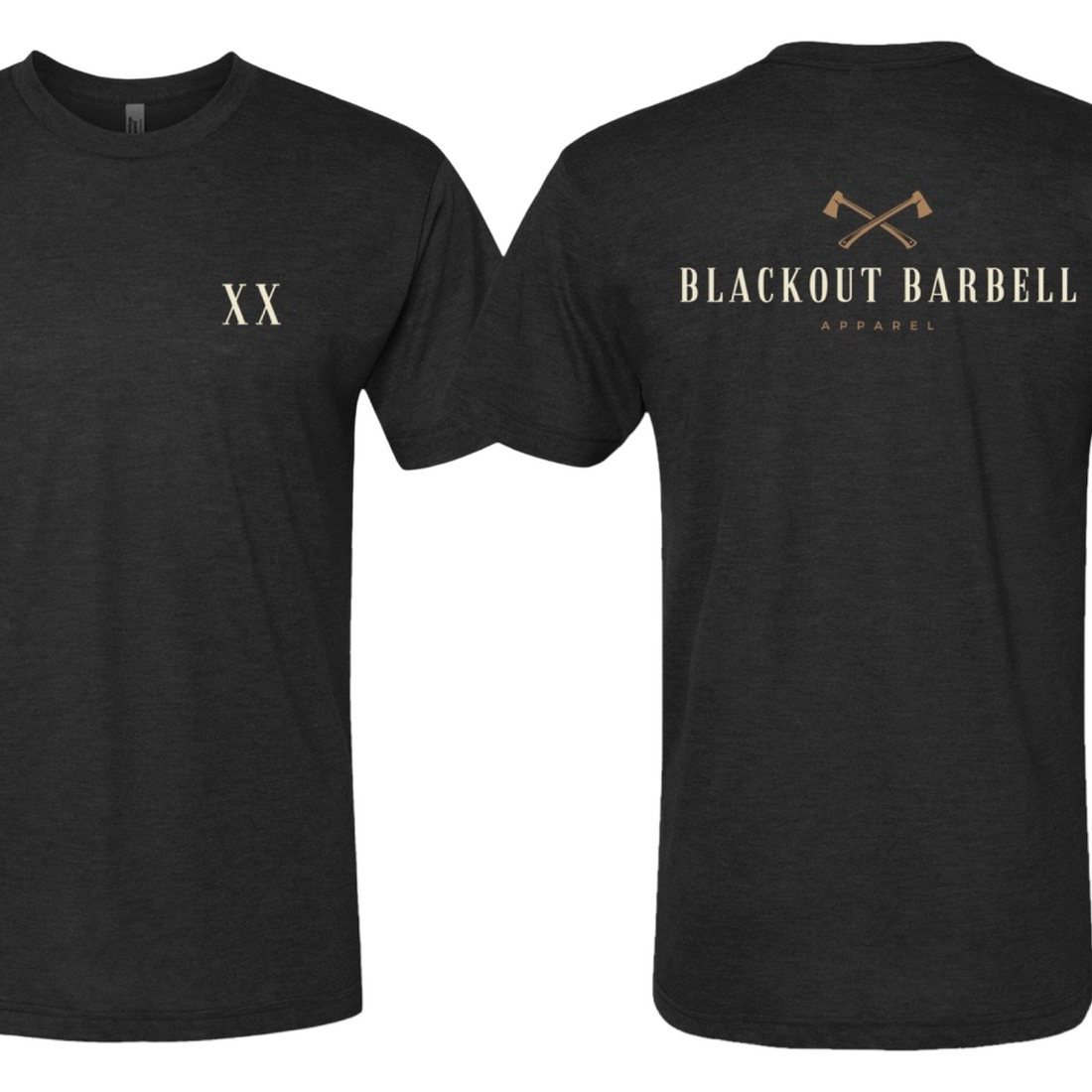 Blackout Barbell Chop Wood Tee featuring a graphic print, casual fit, and comfortable fabric for everyday wear.