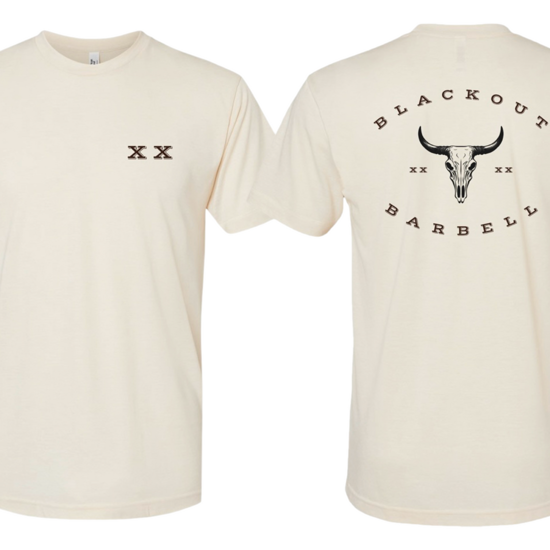 Blackout Barbell Toro Tee featuring a classic black design with bold logo print on the front for casual athletic style.