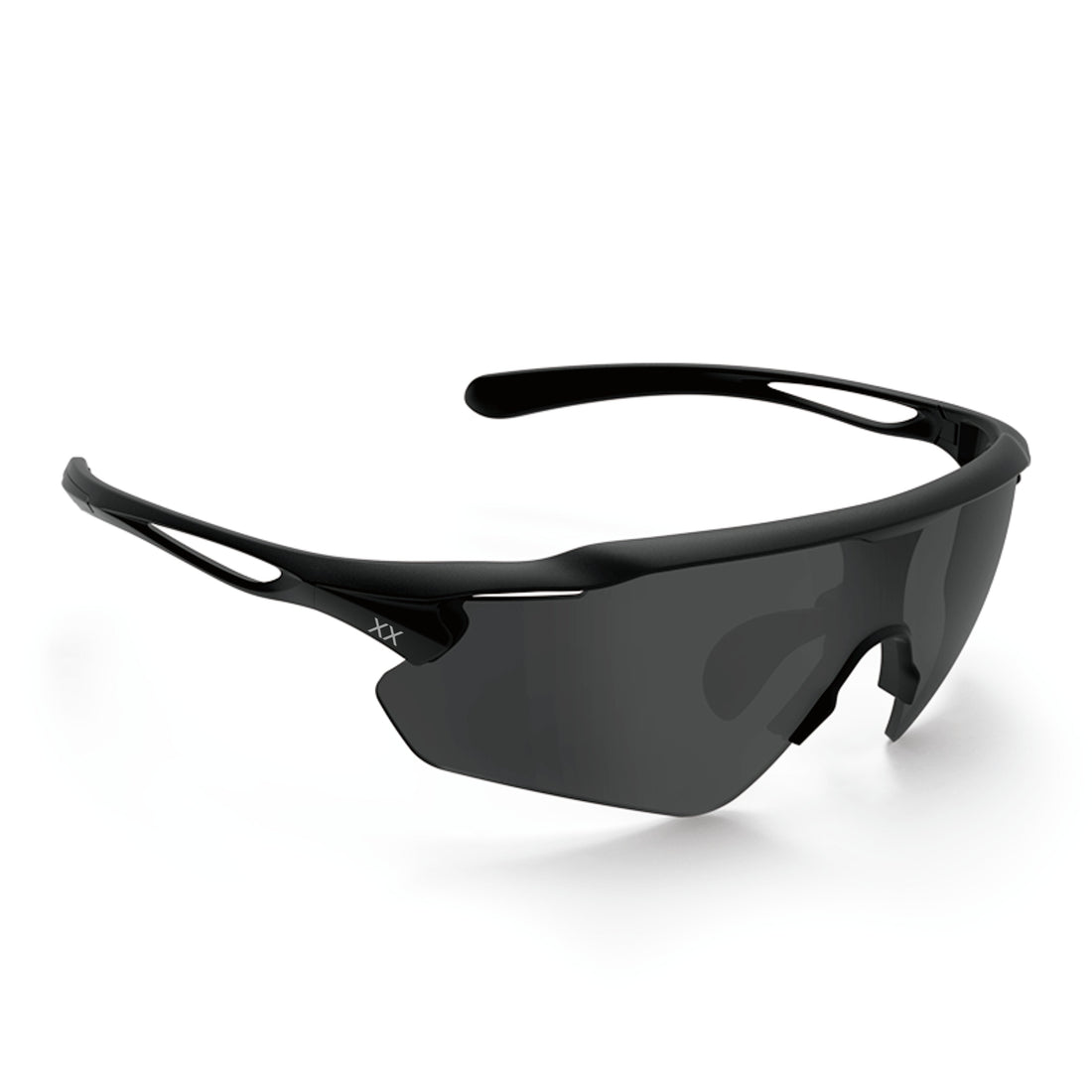 BLACKOUT BARBELL Apex running glasses with sleek frame and tinted lenses, designed for comfortable outdoor exercise.