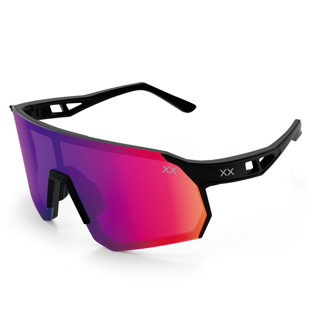 Blackout Barbell Volt Running Glasses with sleek black frame and clear lenses, designed for athletic outdoor activities.