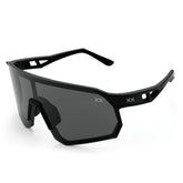 Volt running glasses by BLACKOUT BARBELL with sleek frame and clear lenses, designed for comfortable athletic wear.