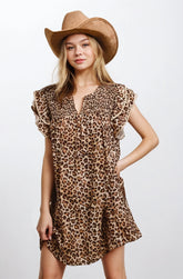 Desert Muse Leopard Ruffle Dress by Fitkitty Culture, stylish women&
