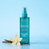 Maree Keratin and Sea Salt Hair Texturizer applying to wavy hair, highlighting natural beachy waves and textured style.