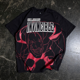 Black Dinosaurus Line Art Series T-shirt by Any Means Necessary Clothing, featuring a detailed dinosaur line art graphic on the front.