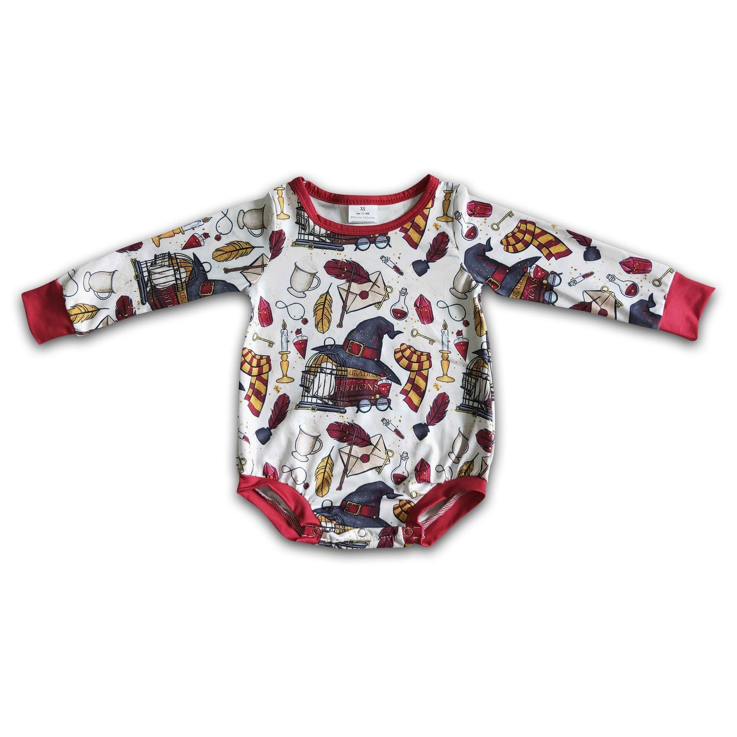 Cute magic long sleeve baby girls fall romper