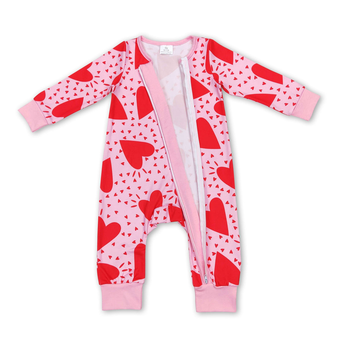 Pink heart long sleeves baby girls valentine&