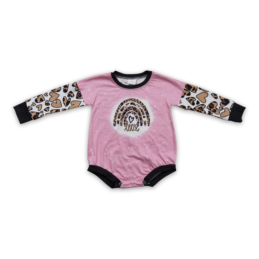 Leopard love rainbow pink baby girls Valentine&
