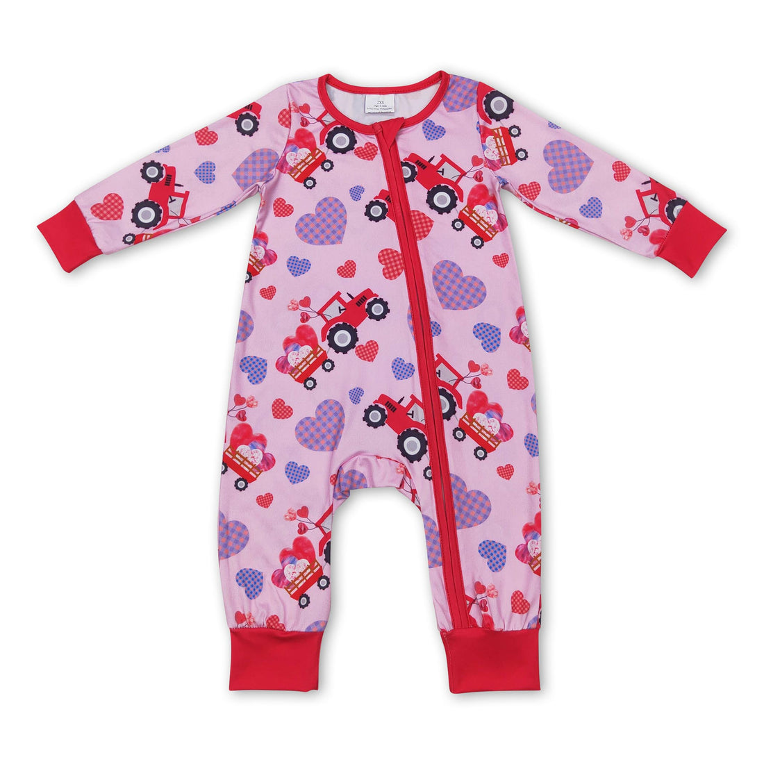 Long sleeves heart truck baby girls Valentine&