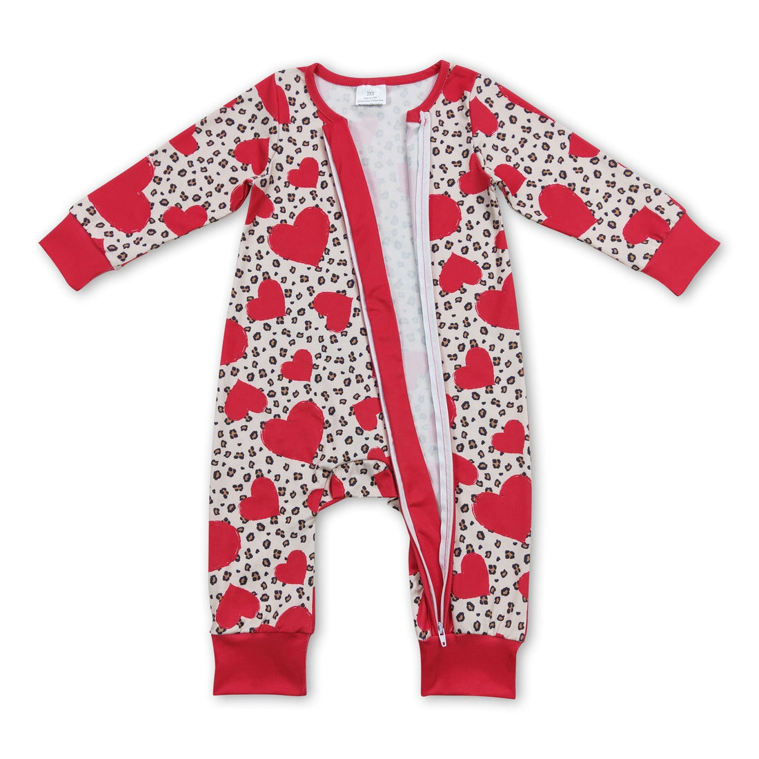 Long sleeves heart leopard baby girls Valentine&