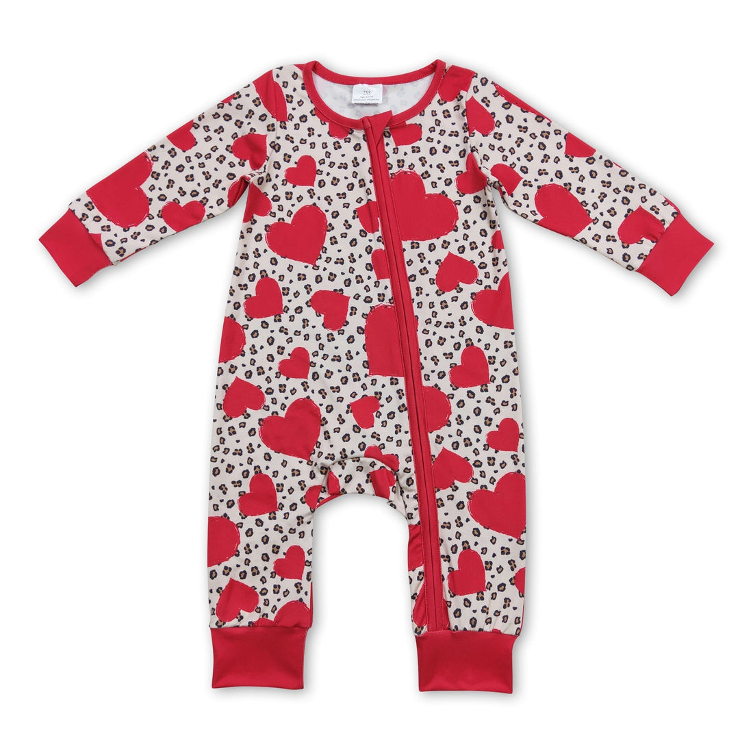 Long sleeves heart leopard baby girls Valentine&