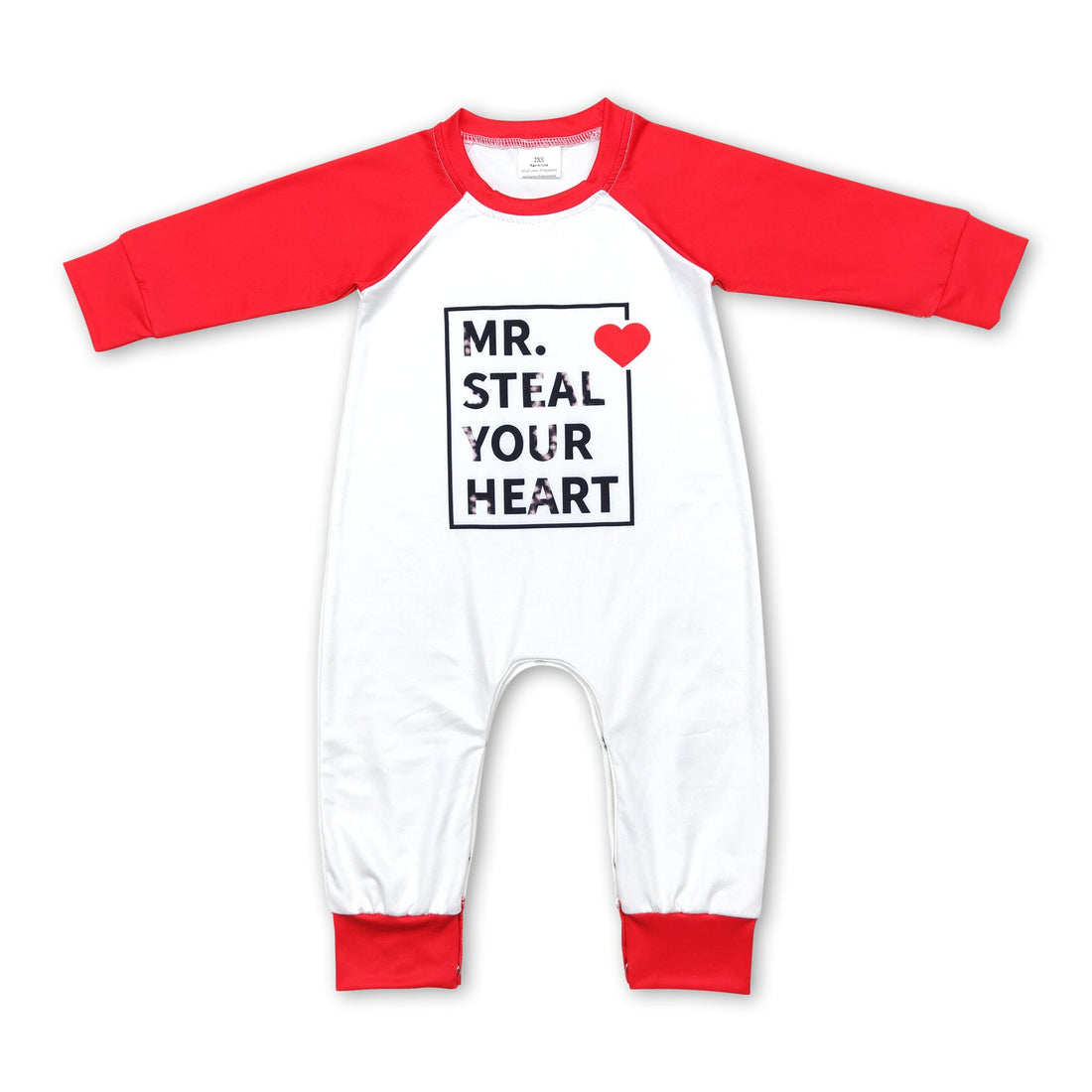 Red long sleeves heart baby valentine&