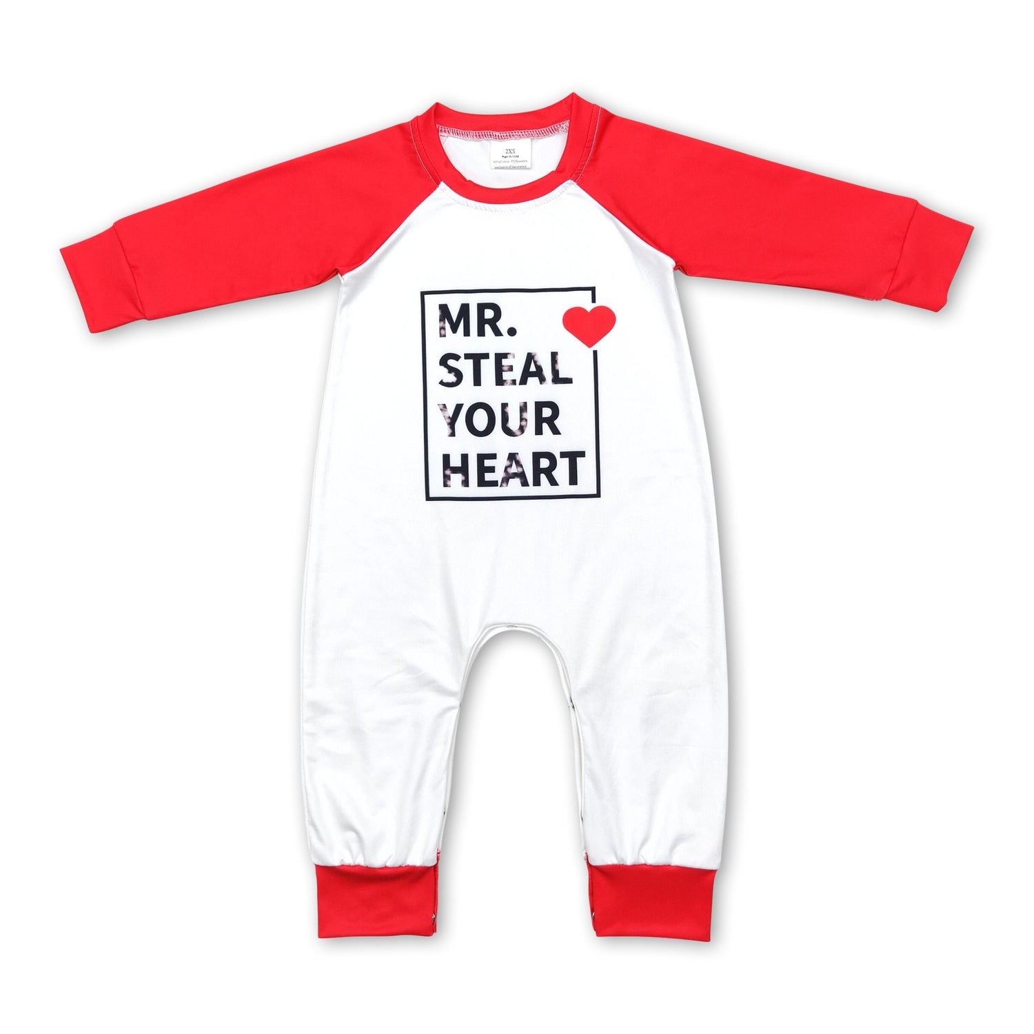 Red long sleeves heart baby valentine&